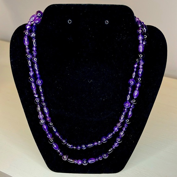 Jay King DTR Mine Finds Sterling Silver Amethyst 2 Strand Necklace